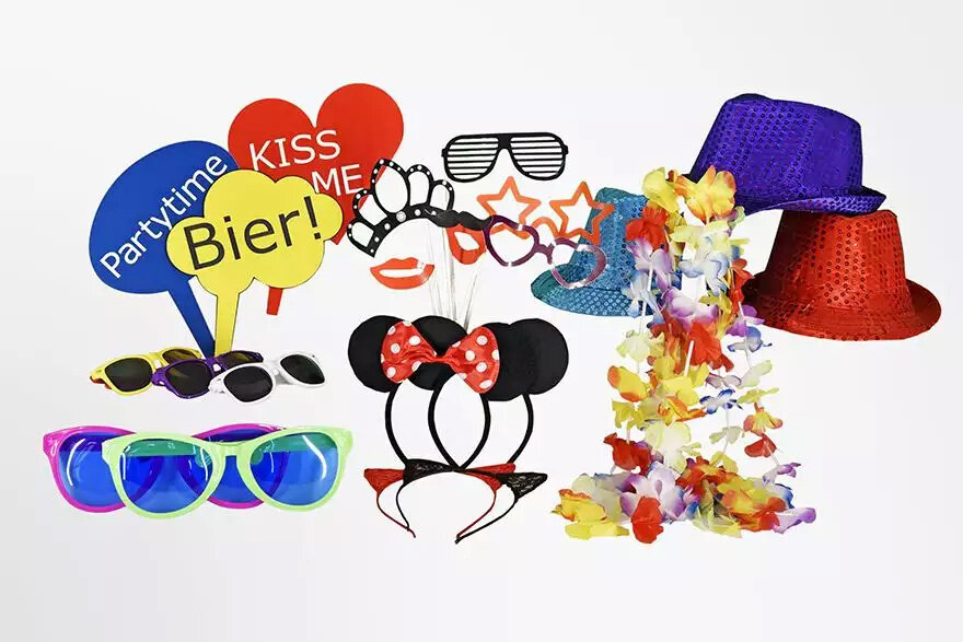 Photobooth-Fotobox mieten mit Accessoires